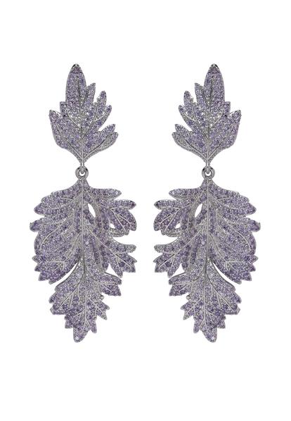 Blue Diva Leaf Shaped Drop Earrings