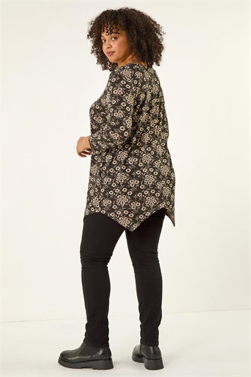 Curve Floral V-Neck Stretch Top 19463508