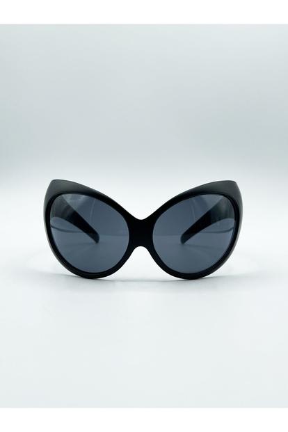 Black Ultra Curved Wrap Around Sunglasses In Black