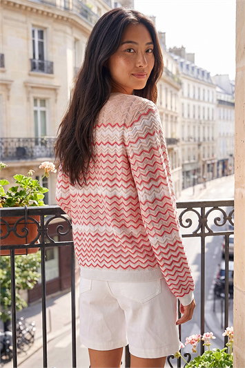 Petite Chevron Knitted Cardigan 16199822