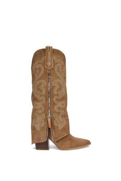 'Evangeline' Knee High Western Cowboy Boots With Zip M000014054