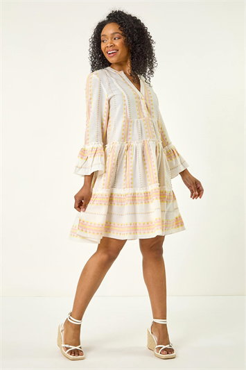 Petite Jacquard Tiered Dress 14695522