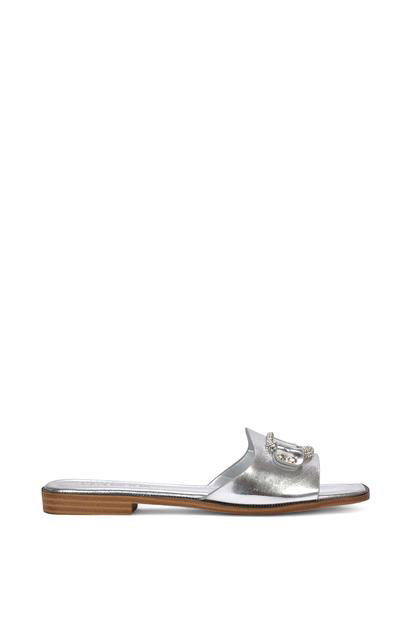 Black 'Annie' Sparkly Diamante Slip On Flat Slider Mule Sandals