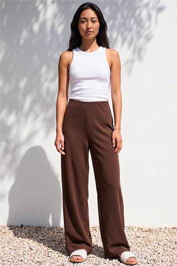 Petite Wide Leg Crepe Stretch Trouser 18116819