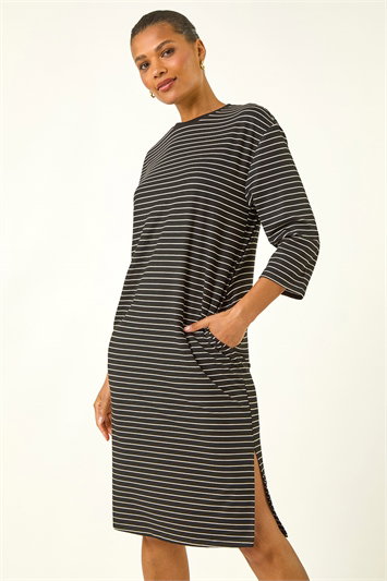 Stripe Jersey Stretch T-Shirt Dress 14760308
