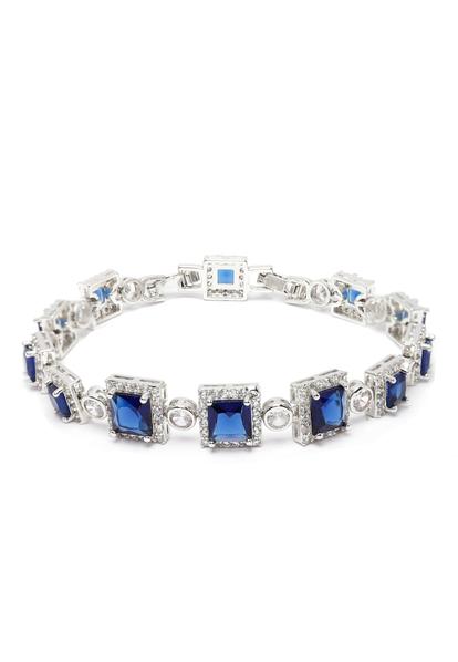 Blue Diva Square Box Chain Bracelet