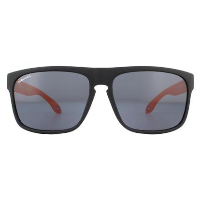 Black Rectangle Black With Orange Rubbertouch Black Polarized Sunglasses