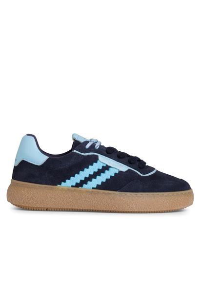 Blue Tamaris Womens Navy Blue Stripe Sneakers