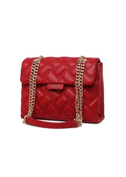 Red Quilted Chain Bag