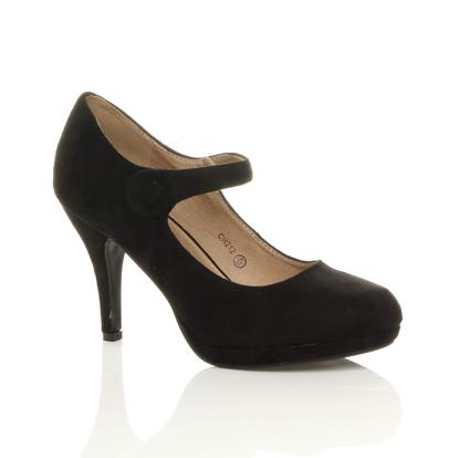 Purple High Heel Mary Jane Court Shoes