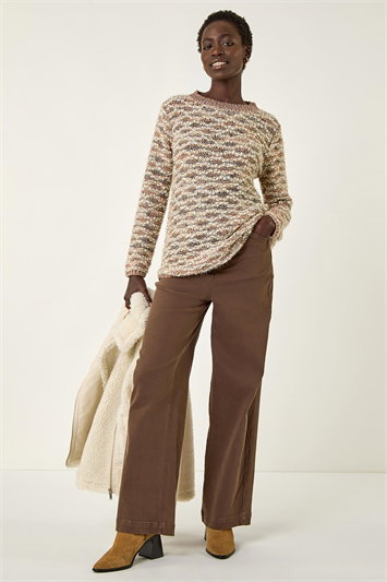 Metallic Curved Hem Knit Jumper 16300106