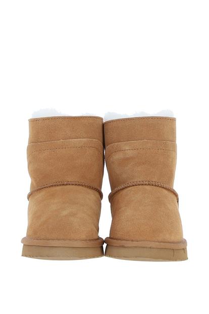 Brown 'Lottie' Suede Leather Boots With Sheepskin Lining