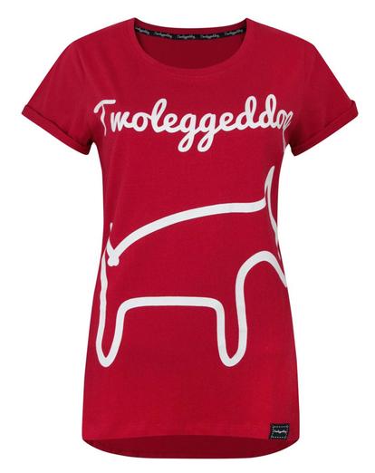 Red Two Legged Dog Logo Women's T-Shirt