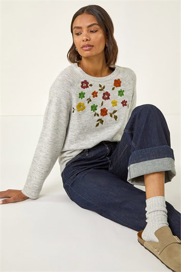 Floral Embroidered Knit Jumper 16301836