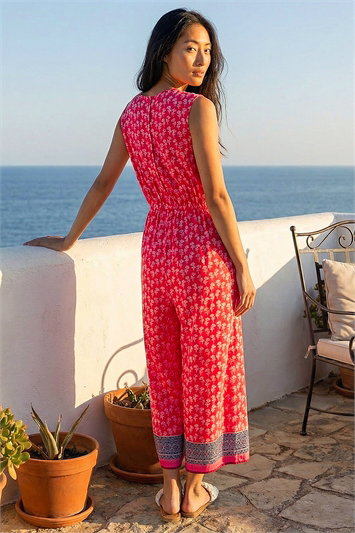 Petite Printed Cropped Jumpsuit 14830922