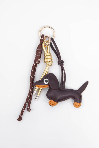 Brown Sausage Dog Clip On Bag Charm