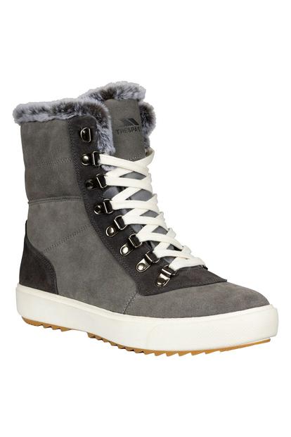 Grey Korinna Suede Lace Up Snow Boots
