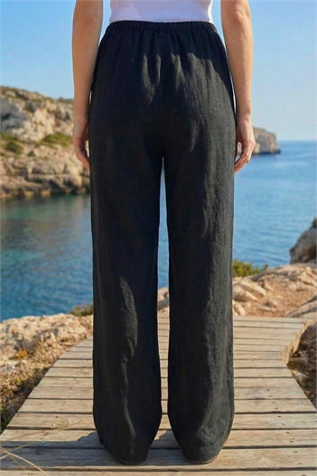Linen Blend Wide Leg Trouser 18103808