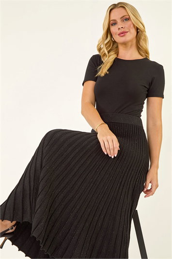 Petite Metallic Knit Midi Skirt 17065108