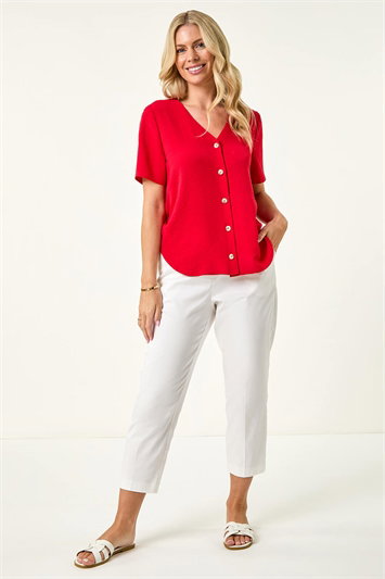 Petite Button Through Blouse 10210478
