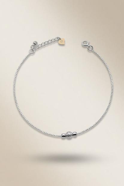 Metallic Sterling Silver Bead Summer Indie Boho Silver Indian Payal Anklet Jewellery