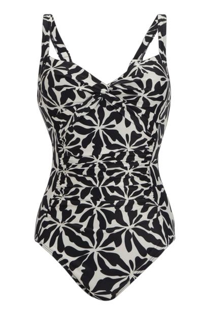 Cream Sakari Floral Tummy Control Swimsuit