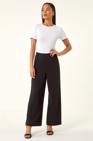 Petite Wide Leg Stretch Trouser 18052908