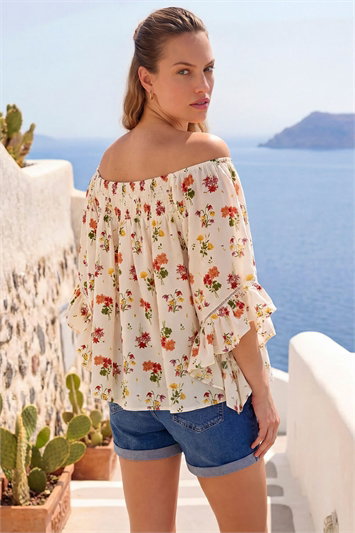 Floral Print Bardot Top 20239878