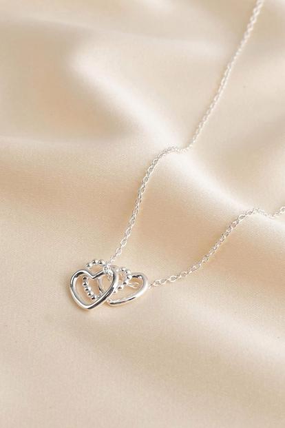 Metallic Sterling Silver Heart Necklace
