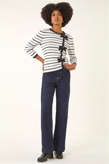 Stripe Bow Detail Knit Jumper 16309038