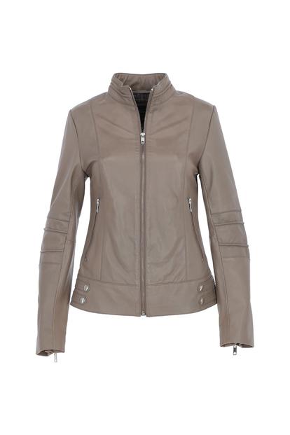 'Lillian' Real Leather Biker Jacket M000059228