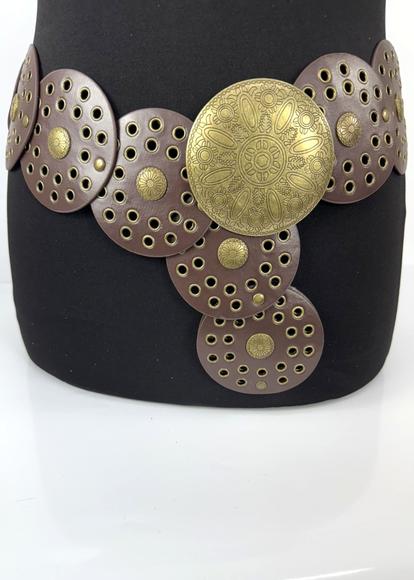 Brown Large Disc Belt