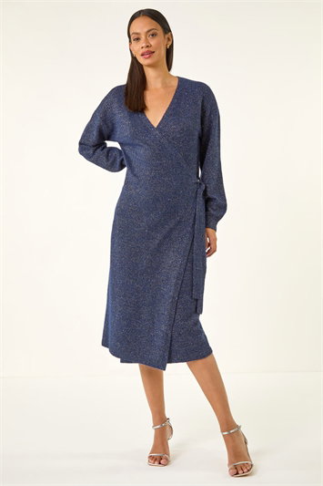 Dusk Shimmer Wrap Knit Dress 14800754