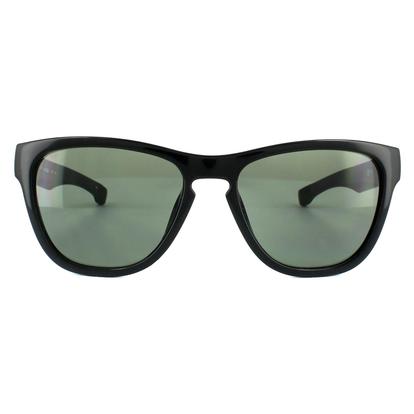 Black Rectangle Unisex Black Green Sunglasses
