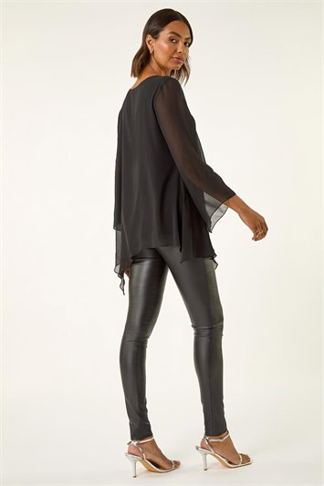 Sparkly Asymmetric Chiffon Top 20227708