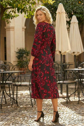 Floral A-Line Midi Dress 14570278