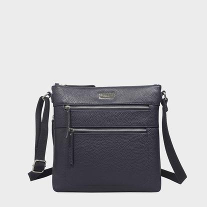 Black 'Cori' Pebble Grain Soft Real Leather Crossbody Bag