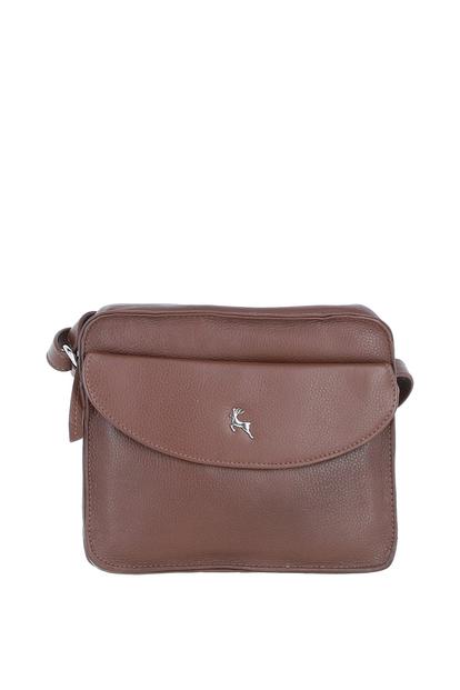 Black 'Glasgow' Real Leather Crossbody Bag