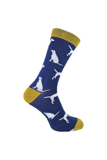 Blue 1 Pack Novelty Dog Patterned Bamboo Socks