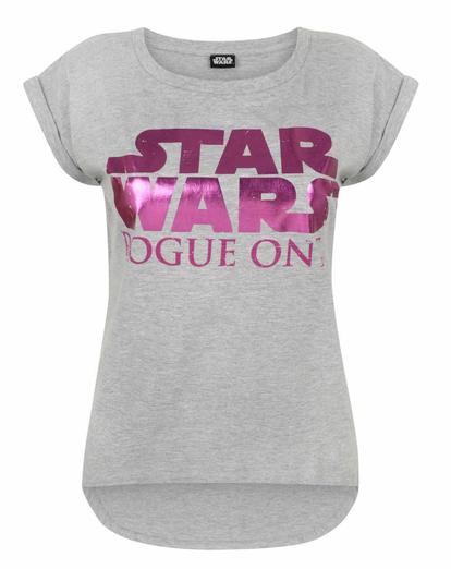 Grey Star Wars Rogue One Dipped Hem T-Shirt