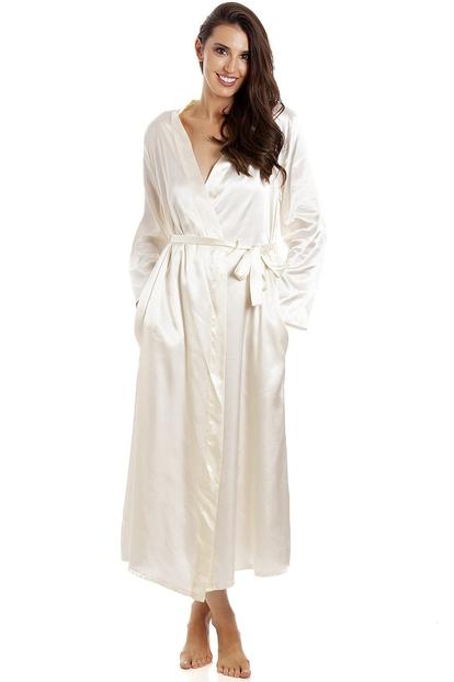 Purple Full Length Long Sleeve Plain Satin Wrap