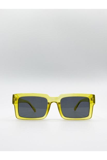 Green Square Crystal Frame Sunglasses