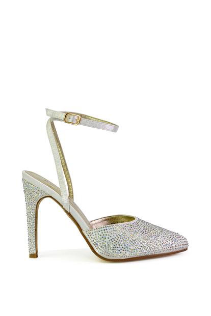 'Indyah' Diamante 2 Part Shoes Ankle Strap Stiletto High M000023493