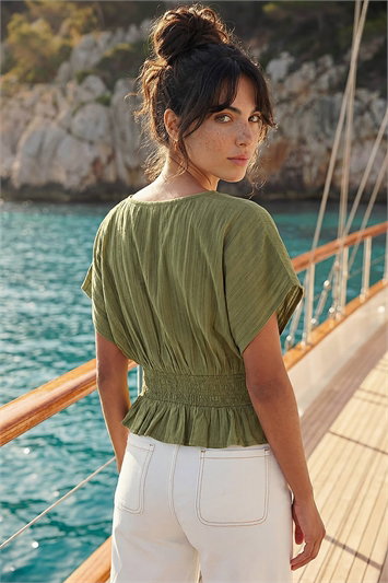 Dusk Cotton Textured Pintuck Top 20258134