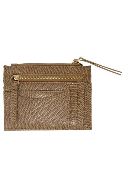 Brown Snake Print Card Holder In Brown