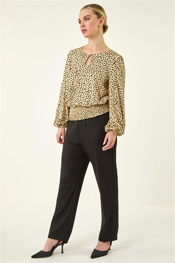 Petite Printed Shirred Band Top 19503288