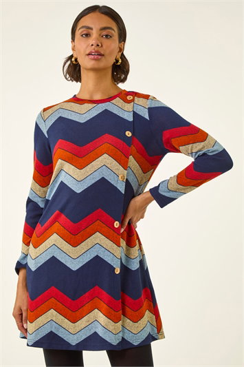 Zig Zag Side Button Dress 14813264