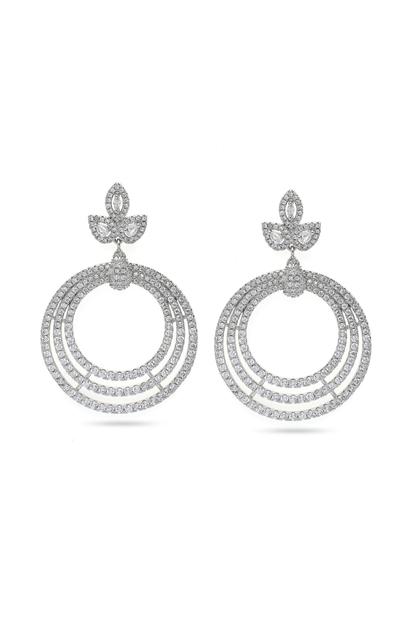 Metallic Gleaming Cluster Drop Earrings