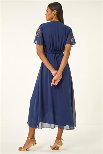 Premium Embellished Wrap Midi Dress 14796454