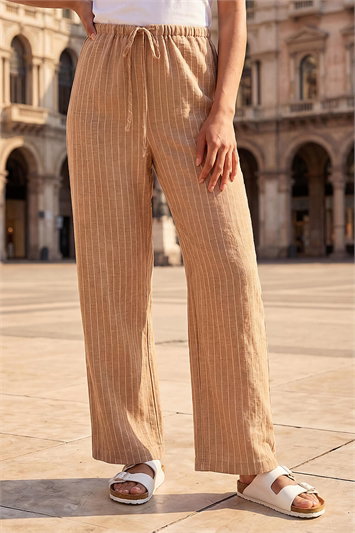 Petite Stripe Pull On Stretch Trouser 18090888
